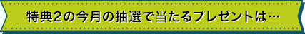 特典2の今月の抽選で当たるプレゼントは…