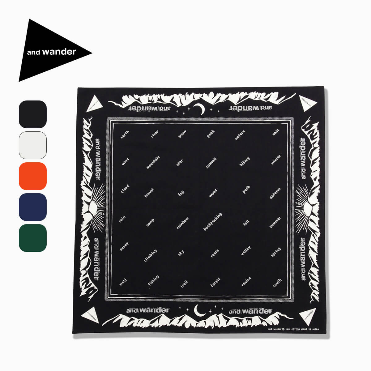 and wander アンドワンダー リフレクティブワーズバンダナ