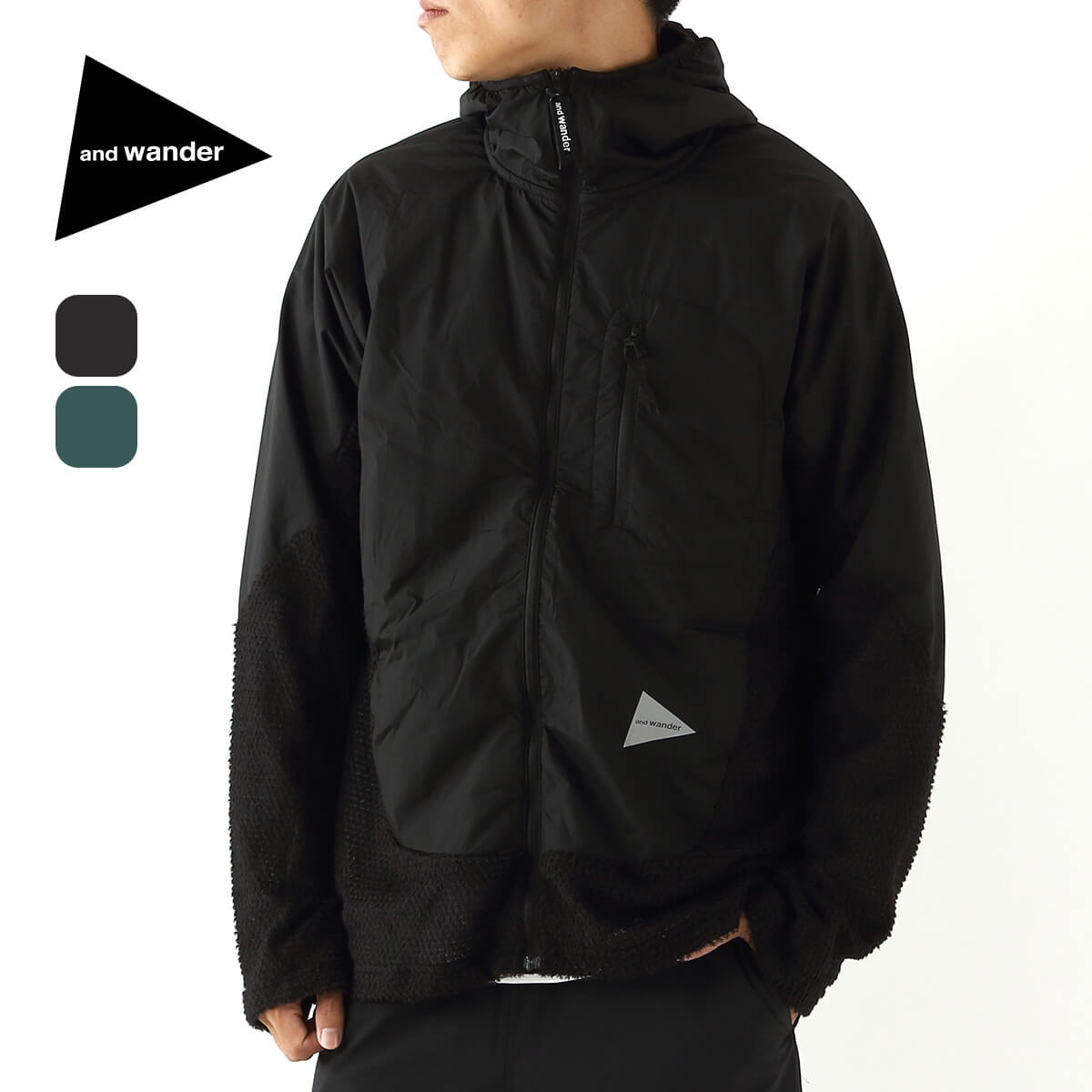 and wander アンドワンダー アルファダイレクトf/zフーディ