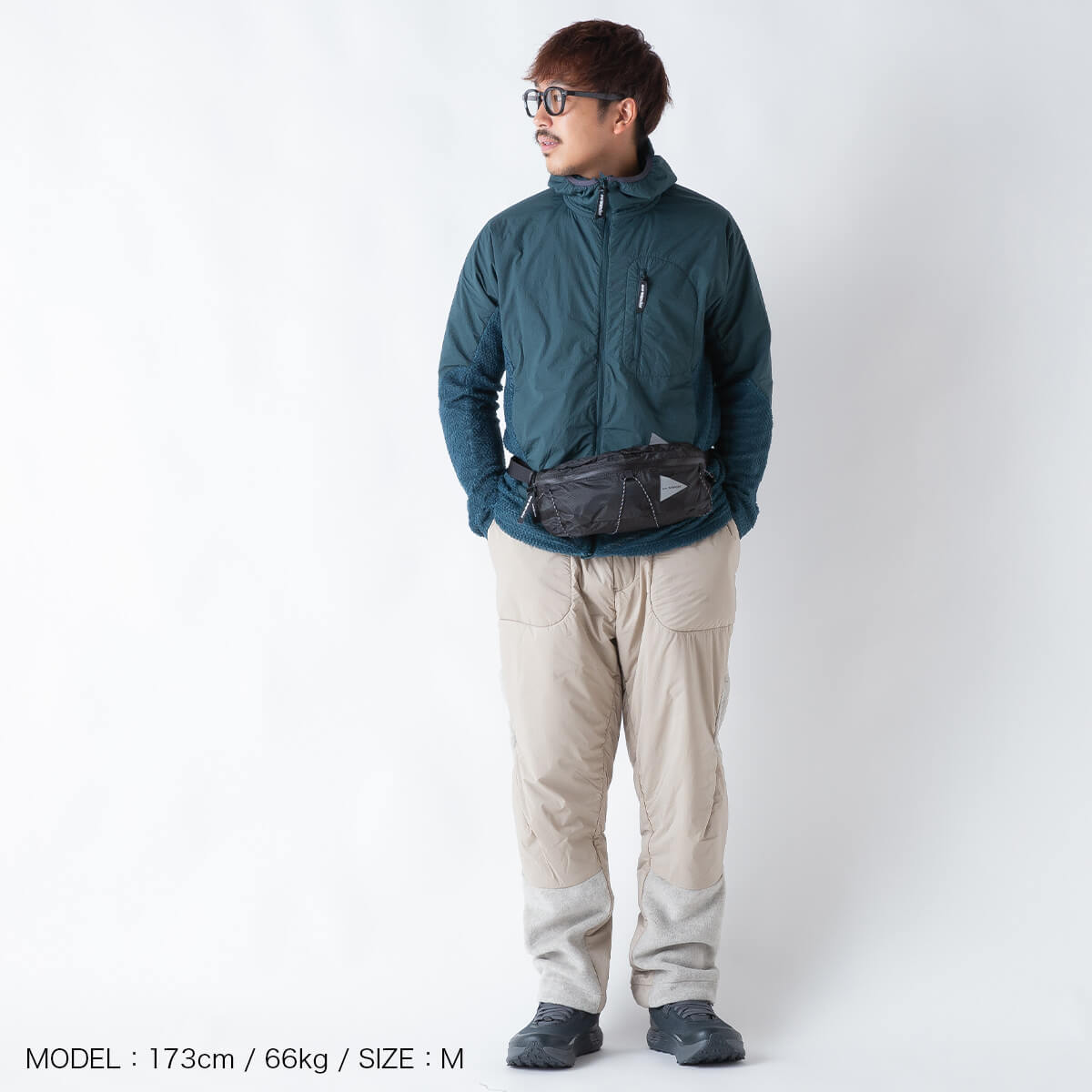 and wander アンドワンダー アルファダイレクトf/zフーディ(M ブラック