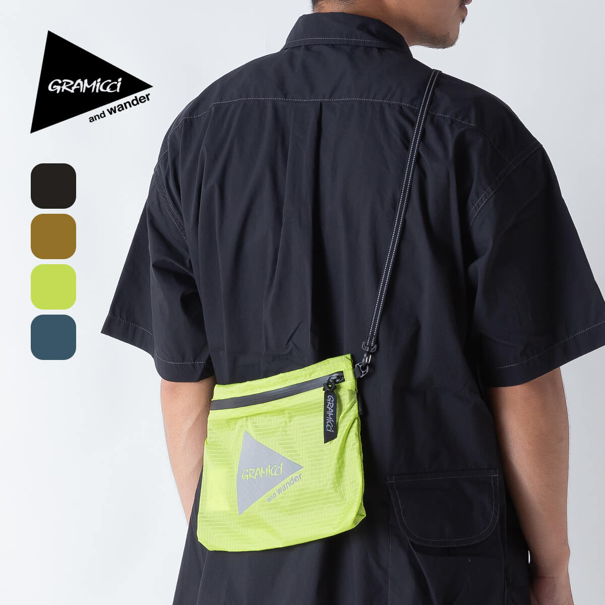 GRAMICCI×and wander グラミチ×アンドワンダー ナイロンサコッシュ