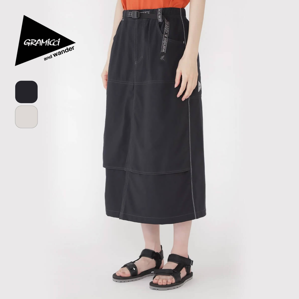 GRAMICCI×and wander グラミチ×アンドワンダー ナイロンダブルニースカート【ウィメンズ】