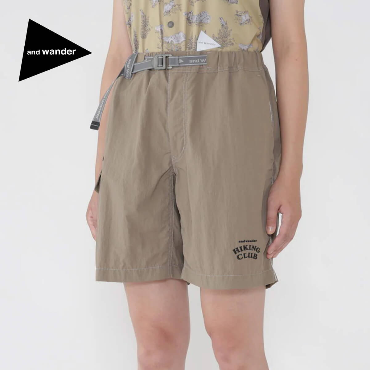 and wander アンドワンダー ハイキングクラブ Nyタフタハイカーショートパンツ