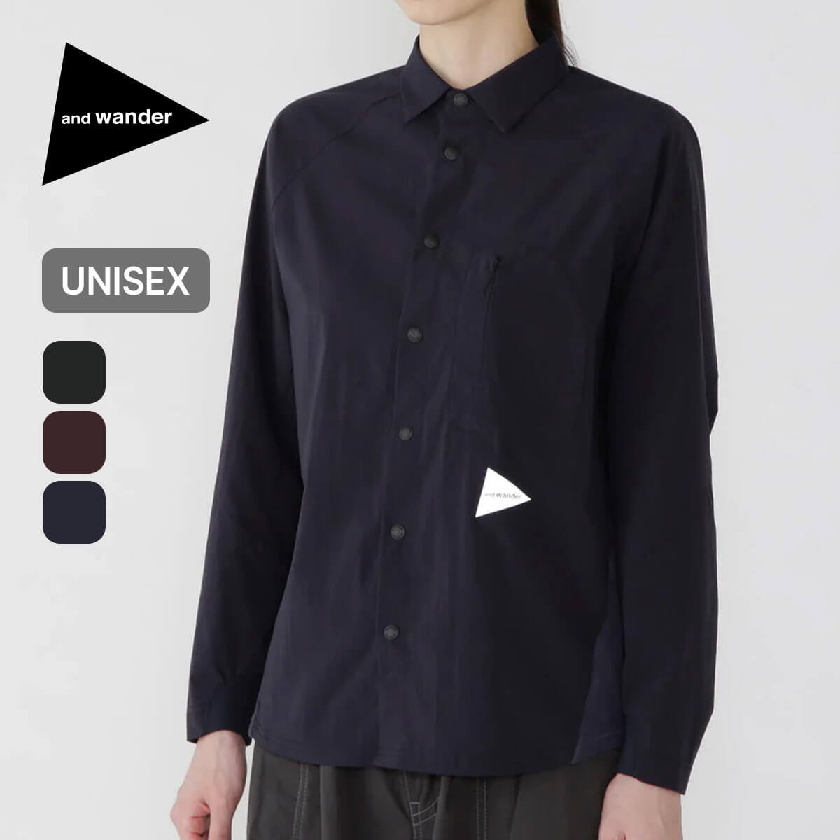 and wander アンドワンダー フリースベースLSシャツ