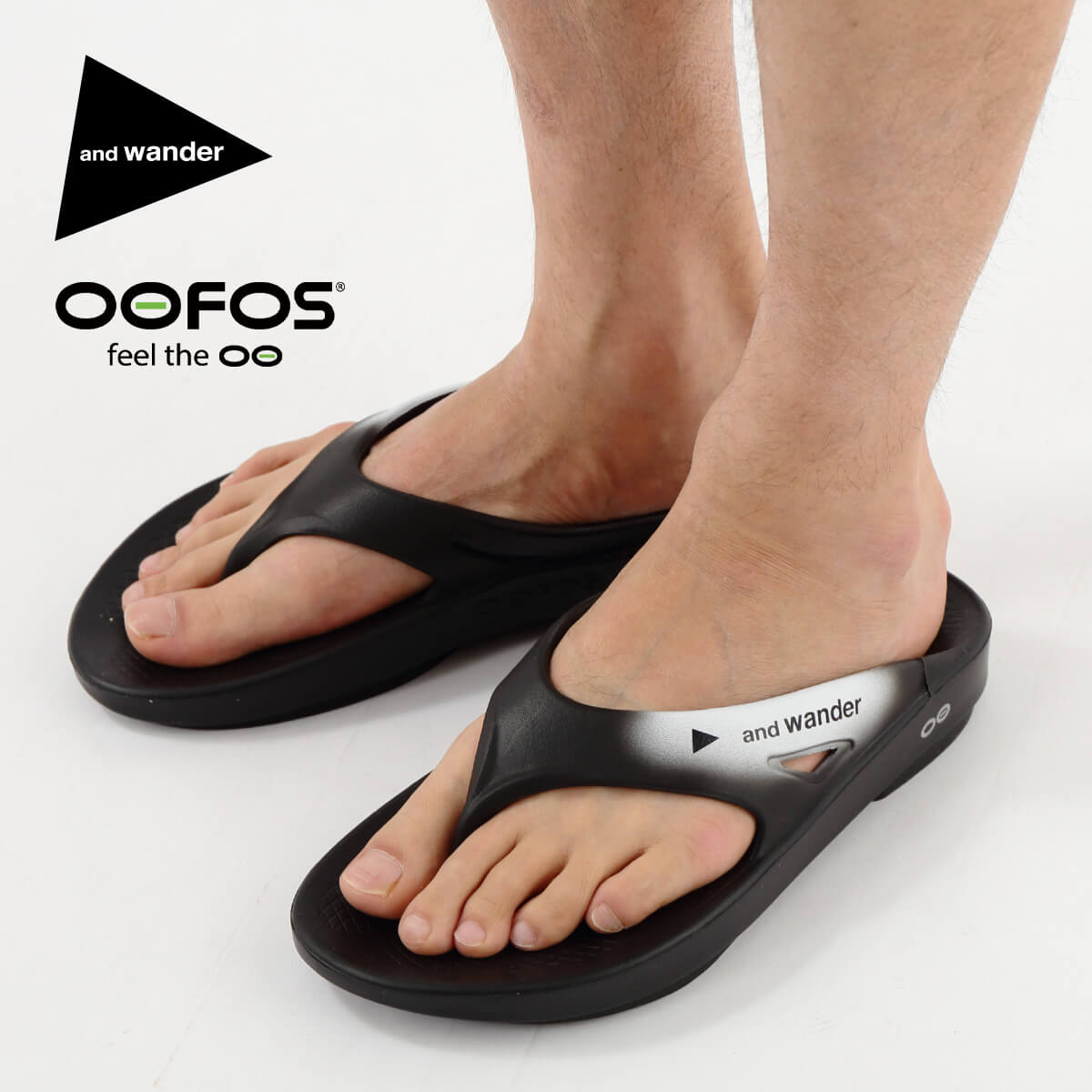 OOFOS × and wander ウーフォス×アンドワンダー ウーオリジナルリカバリーサンダル