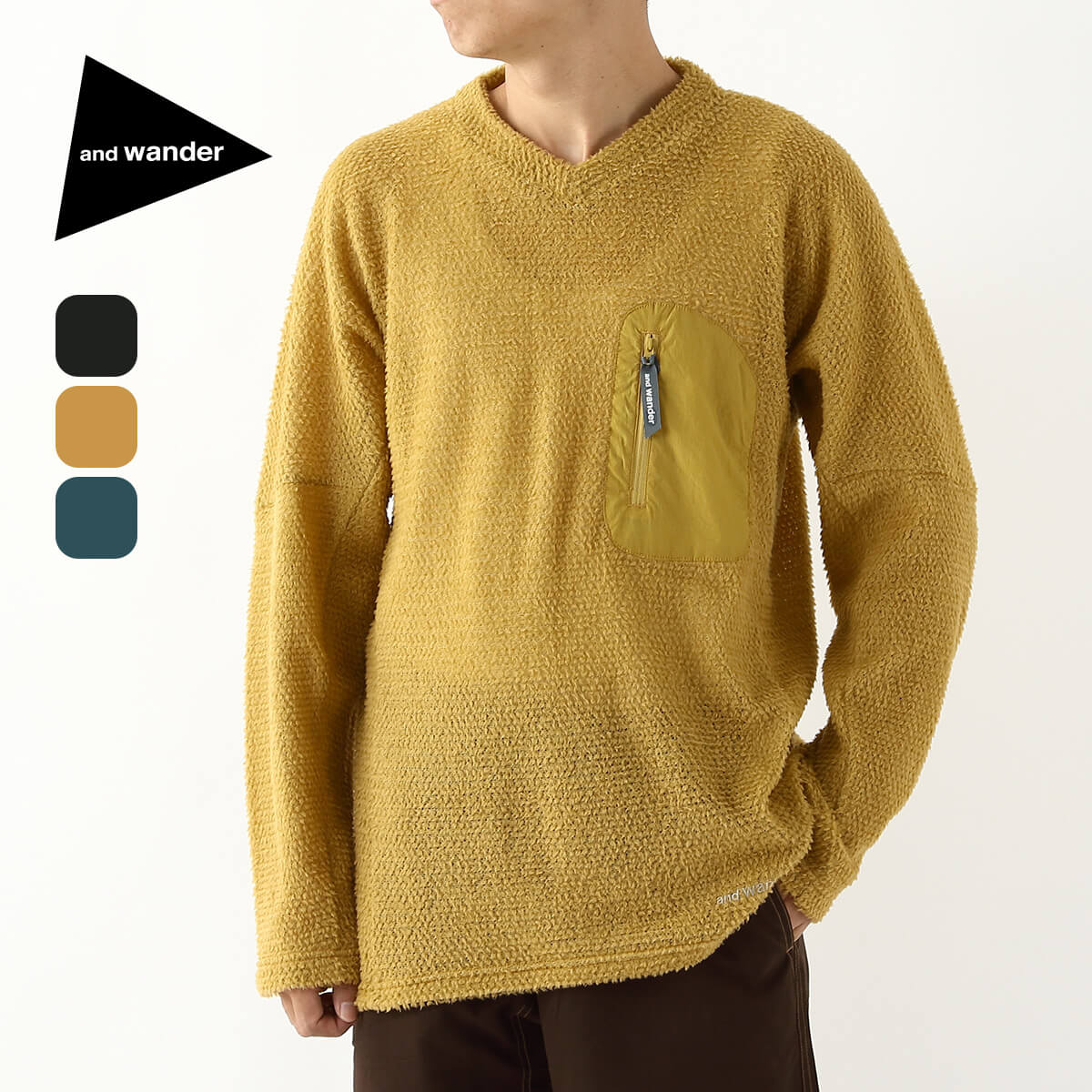 and wander アンドワンダー アルファダイレクトプルオーバー