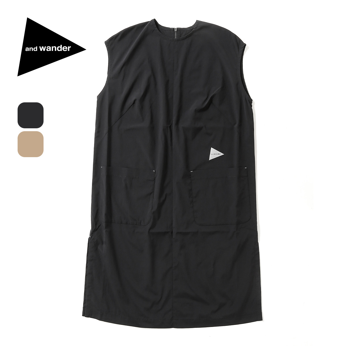 and wander アンドワンダー UVカットストレッチSSドレス【ウィメンズ】