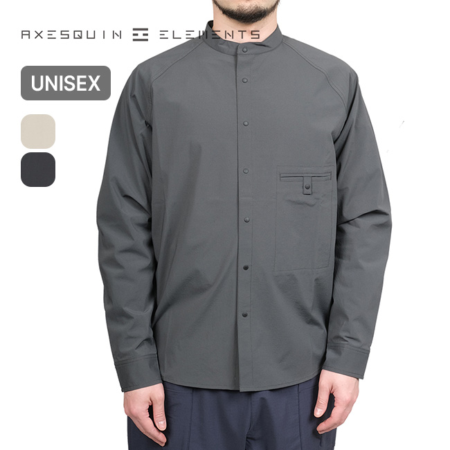 AXESQUIN ELEMENTS アクシーズクインエレメンツ ソフトシェルのバンドカラーシャツ