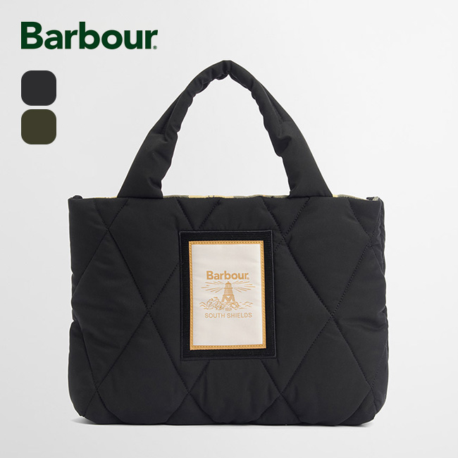 【希少】 バブアー　barbour オイルド　トートバック バブアートートバック Barbour バブアー マライアミニキルテッドトートバッグ(ブラック