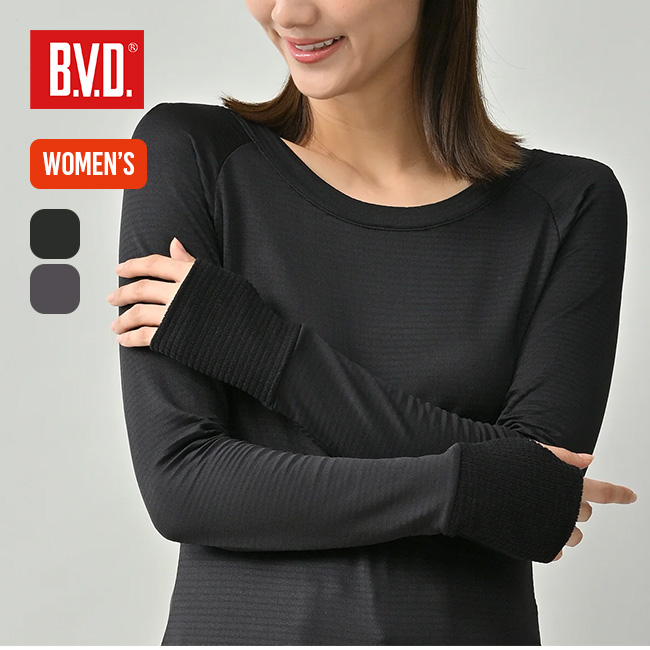 B.V.D. ビー・ブイ・ディー クルーネックサムホール【ウィメンズ】
