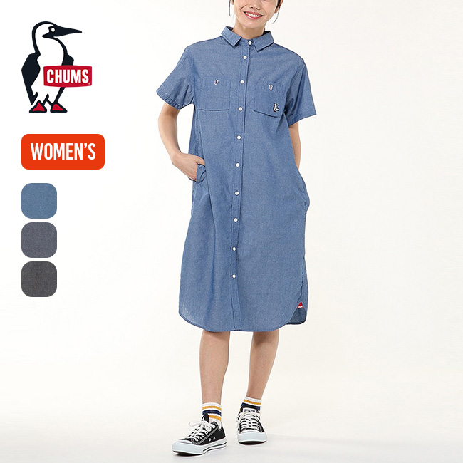 CHUMS チャムス ヤーンダイドシャンブレーS/Sドレス