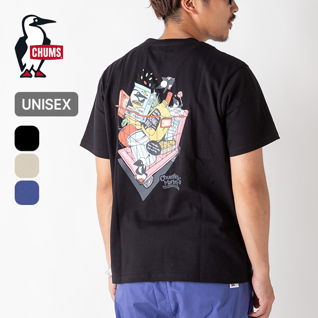 CHUMS チャムス チャムレイズマーケットポケットTシャツ(S ブラック