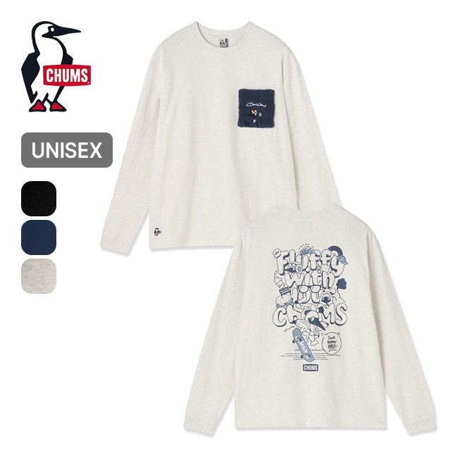 CHUMS チャムス フラッフィーポケットブラッシュドL/S Tシャツ