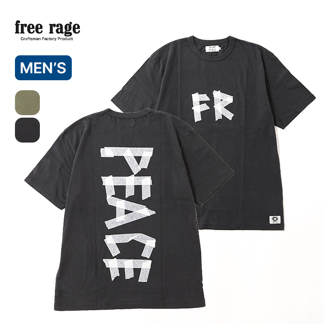 free rage フリーレイジ リサイクルコットンTシャツ(テープピースロゴ)