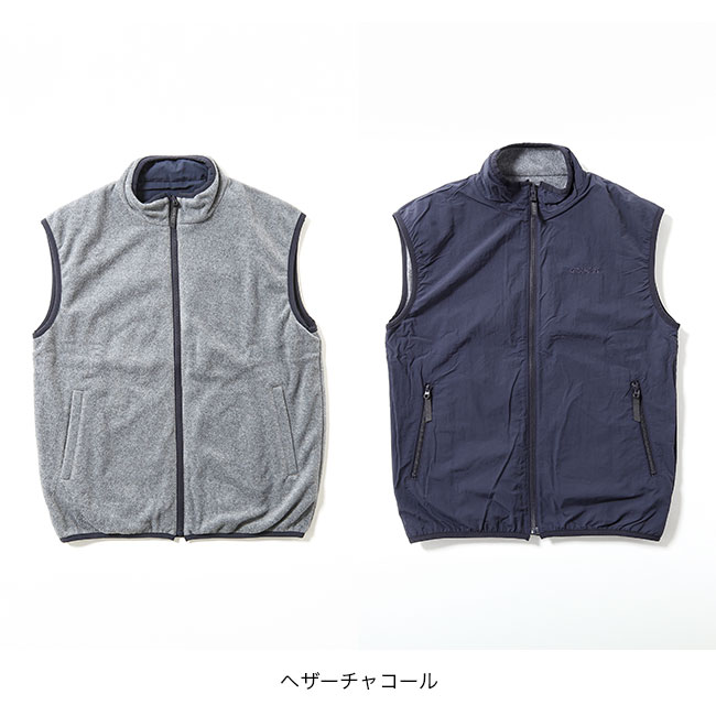 GRAMICCI グラミチ リバーシブルフリースベスト(XS ヘザーチャコール