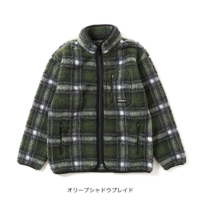 GRAMICCI グラミチ シャドウプレイドシェルパジャケット(S オリーブ 