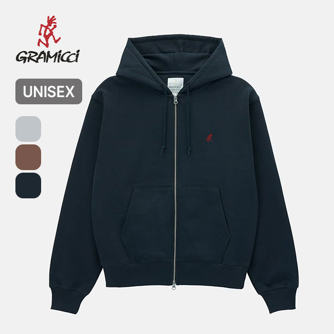 GRAMICCI グラミチ ワンポイントジップフーデッドスウェットシャツ