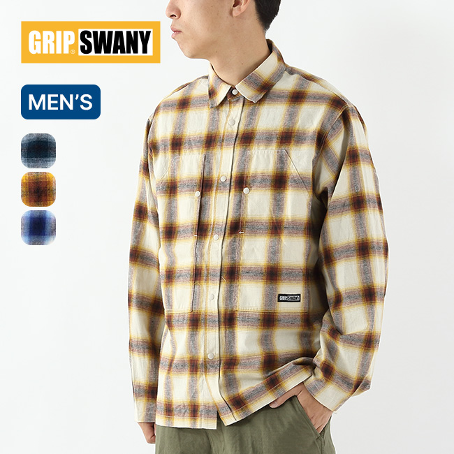 GRIP SWANY グリップスワニー ブラッシュドチェックシャツ