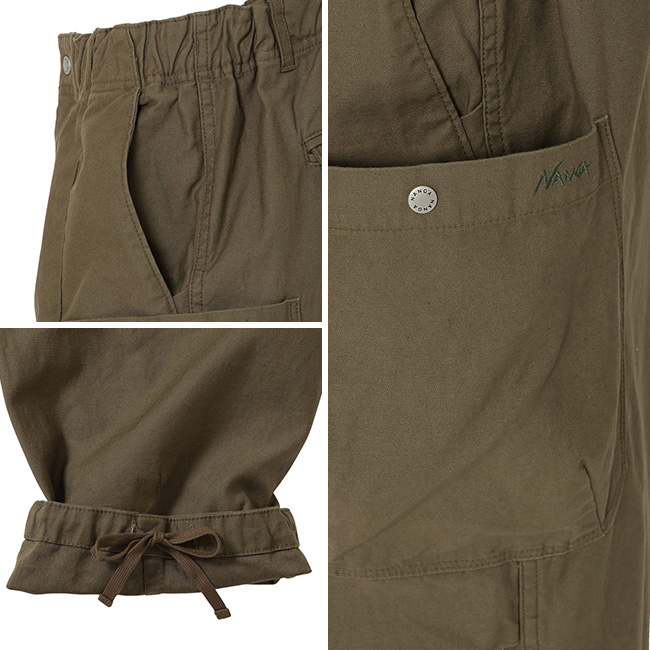 NANGA ナンガ バックサテンイージーカーゴパンツ(S ブラック): SUNDAY