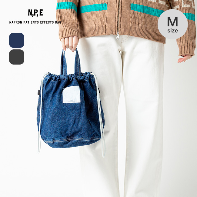 N.P.E NAPRON PATIENTS EFFECTS BAG エヌピーイーナプロンペイシェントエフェクトバッグ ブリーチドデニムペイシェントバッグ M