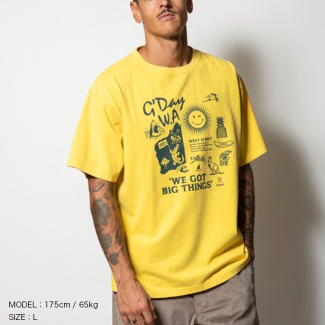 ROARK REVIVAL ロアークリバイバル G'DAY W.A. S/S TEE(M イエロー