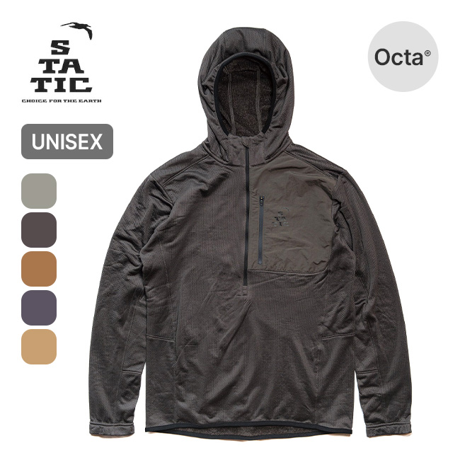 STATIC スタティック アドリフトハーフジップフーディ