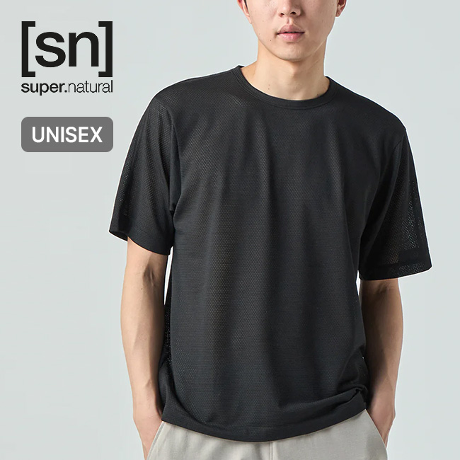 super.natural スーパーナチュラル JP135メッシュアクティブショートスリーブTシャツ ユニセックス