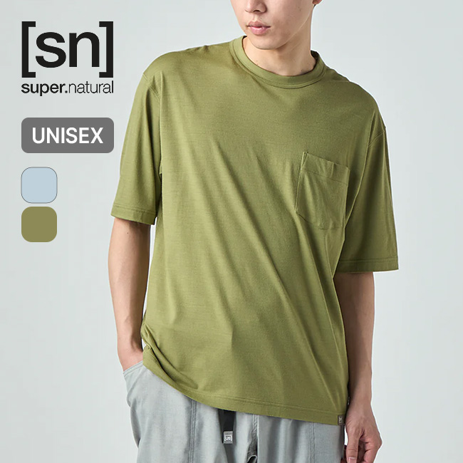 super.natural スーパーナチュラル メリノアルファ180ポケットS/S Tシャツ ユニセックス