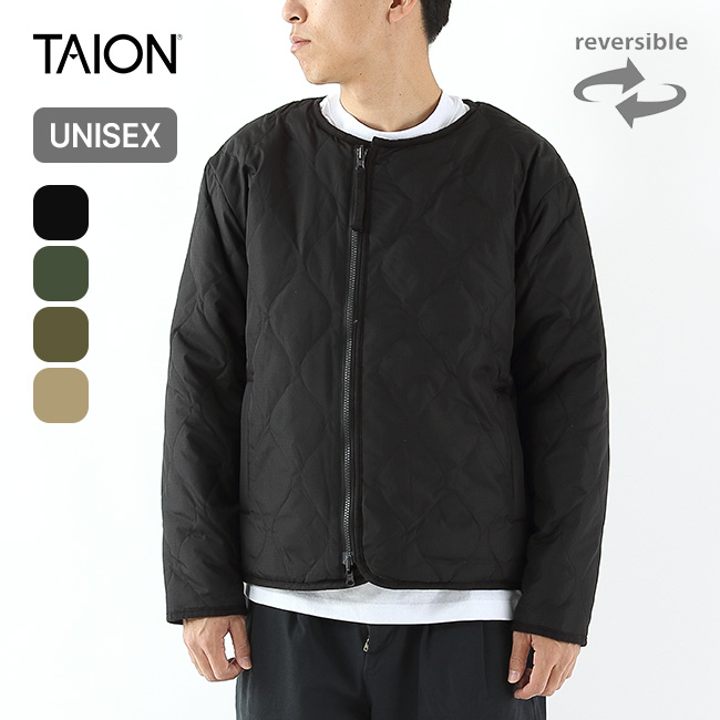 TAION タイオン ミリタリーリバーシブルクルーネックダウンジャケット ユニセックス