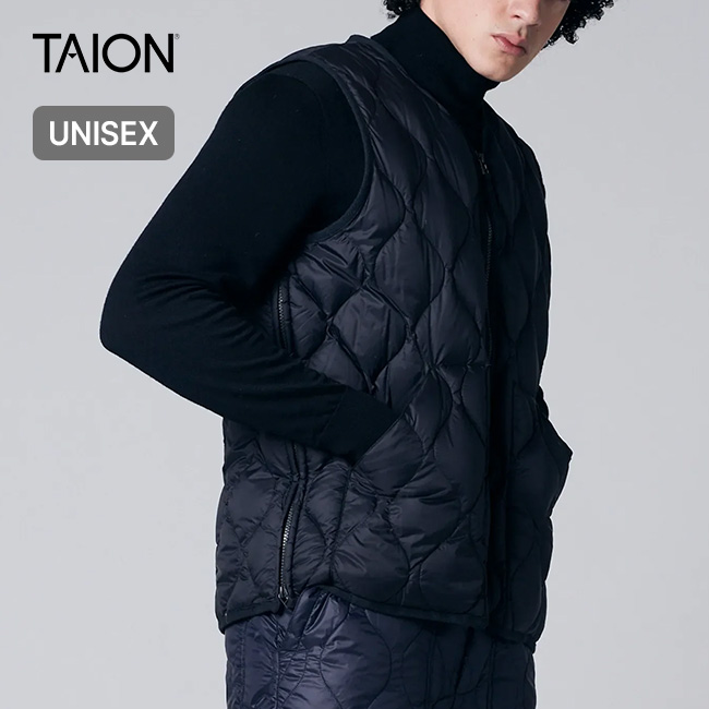 TAION タイオン ミリタリーVネックWジップダウンベスト[ソフトシェル] ユニセックス