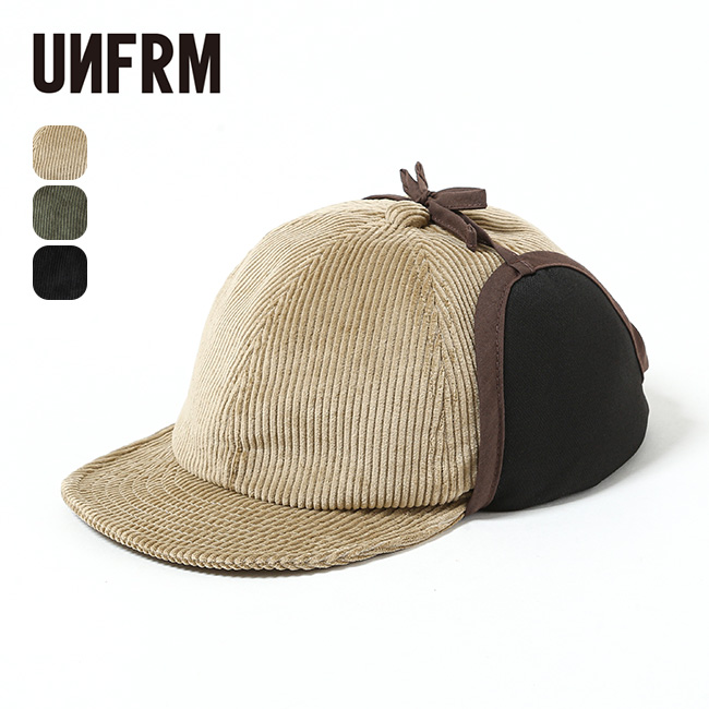 UNFRM OUTDOOR STANDARD ユニフォーム アウトドア スタンダード 2ウェイ6パネルコーデュロイリムーバブルフリースイヤーフラップキャップ