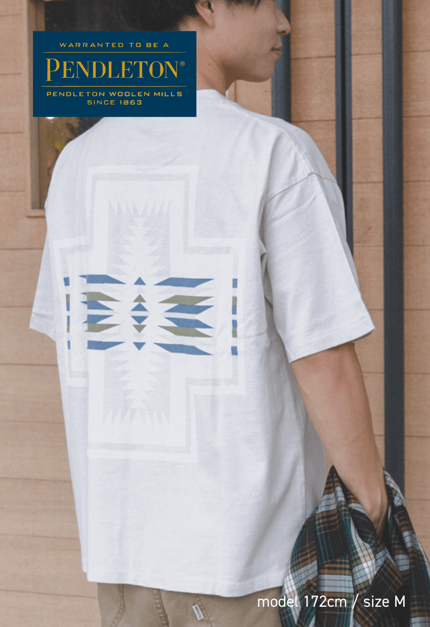 PENDLETON ✕ SUNDAY MOUNTAIN リミテッドSMUバックプリントTシャツ